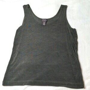 Travelers by Chico's shiny olive green tank size 2 (L/12)